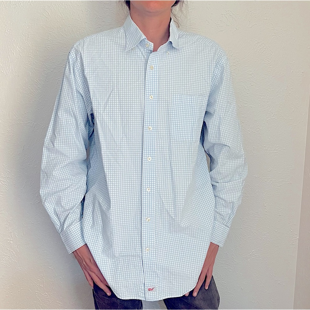 Vineyard Vines Blue Gingham Button Up Murray Shirt